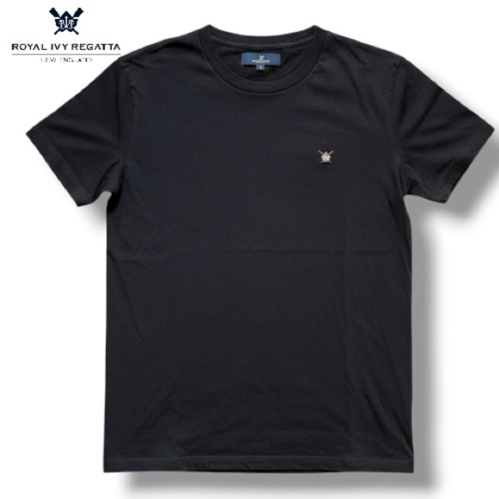 The Royal Ivy Regatta Tshirt Black Short‎ Sleeve Rowing Crew Crest Logo | Size S
